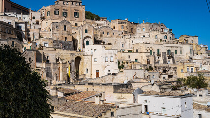 Naklejka premium View of the historic center of Matera, Sassi. Basilicata. Italy.