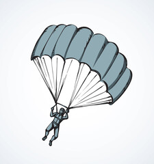 Parachutist. Vector drawing