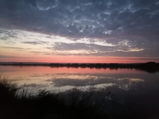 sunset over the river