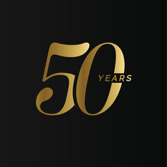 Anniversary company logo, 50 years, fifty gold number, wedding anniversary, memorial date symbol set, golden year collection. Birthday symbol, age jubilee, congratulations badge, greeting emblem