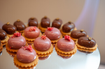Delicious wedding reception candy bar dessert table