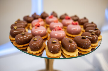 Delicious wedding reception candy bar dessert table