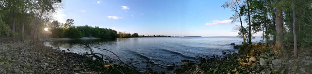 Sunset over the lake