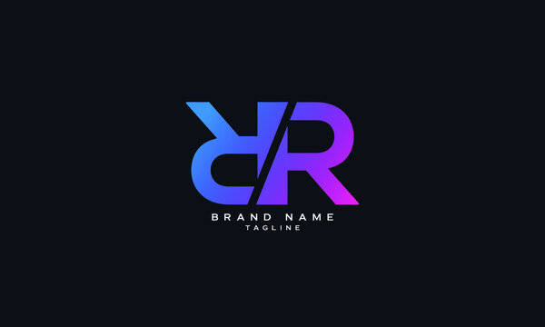 RR, Abstract initial monogram letter alphabet logo design