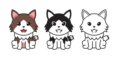 Set of vector character cartoon ragamuffin cat for design.