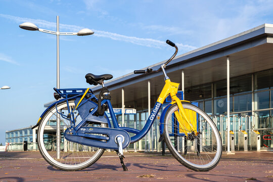 BARENDRECHT, THE NETHERLANDS - SEPTEMBER 25, 2021: OV-fiets bike at Barendrecht station