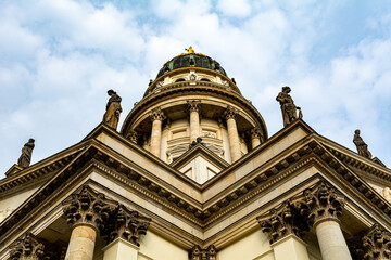 architectonic details of the churches on the famous Gendarmenmarkt in the City Center of Berlin,...