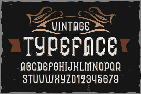 Vintage vector label font for logo