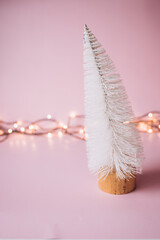 christmas decoration on a pink background. Christmas