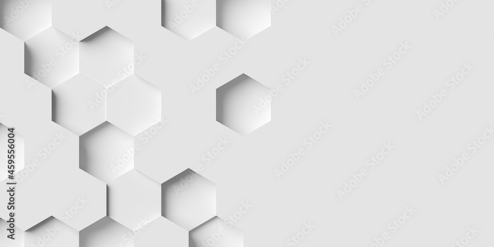 Poster modern minimal white random inset honeycomb hexagon geometrical pattern background border flat lay t