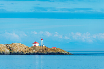 Scenic view of the Trial Islands Lighthouse, Victoria, BC Canada