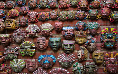 Fototapeta premium Colorful masks for sale in Cabo San Lucas, Mexico 