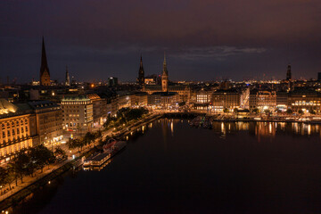 Obraz na płótnie Canvas Hamburg - Germany - Panorama from above