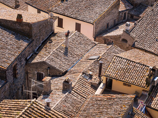 top view to roofs of city Bolsena