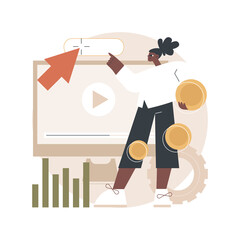 PPC campaign abstract concept vector illustration. Pay-per-click model, internet marketing tools, PPC ad campaign, search engine advertising, driving traffic, website SEO abstract metaphor.