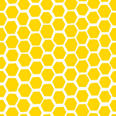 Colorful pattern yellow honeycomb in trendy style on white background. Simple design template. Flat vector. Graphic modern repeat ornamet wallpaper texture.