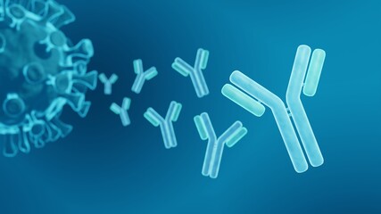 Immunity, Antibodies 3d illustration