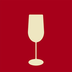 Empty wine glass icon in simple design