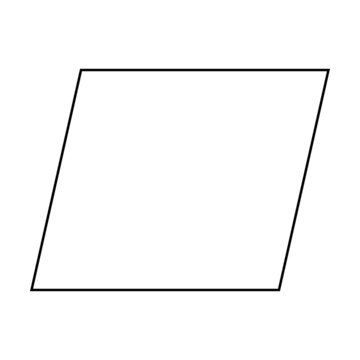 recommend clip art: Parallelogram shape symbol vector icon outline stroke for creative graphic design ui element in a pictogram illustration
