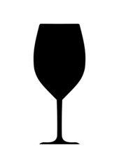 Wine glass icon. (Wine glass vector silhouette)