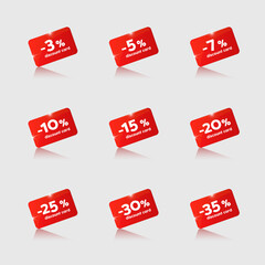 red glossy Discount card