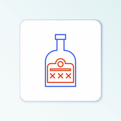 Line Alcohol drink Rum bottle icon isolated on white background. Colorful outline concept. Vector