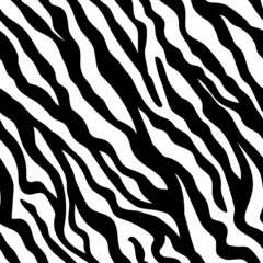 Vector seamless zebra skin pattern. Animal print design for textile, wallpaper, wrapping paper.