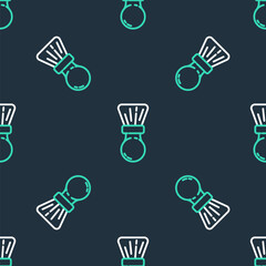 Line Shaving brush icon isolated seamless pattern on black background. Barbershop symbol. Vector