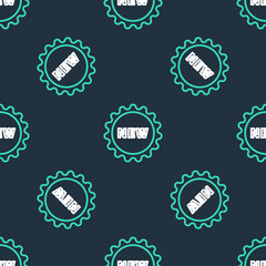 Line Price tag with an inscription New icon isolated seamless pattern on black background. Badge for price. Promo tag discount. Vector