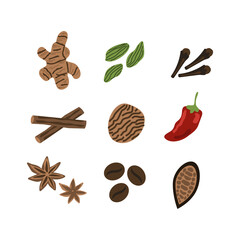 Isolated spices icons