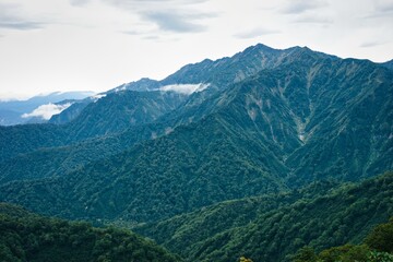 Fototapeta na wymiar 越後駒ヶ岳から見た荒沢岳