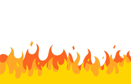 Fire flame vector pattern line frame. Fire flat simple border design background illustration