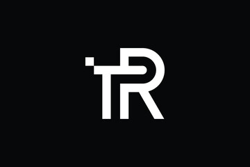 RT logo letter design on luxury background. TR logo monogram initials letter concept. RT icon logo design. TR elegant and Professional letter icon design on black background. R T TR RT