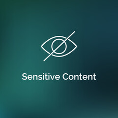 Sensitive content warning icon. Eye vector sensitive content explicit porn photo censored design media - obrazy, fototapety, plakaty