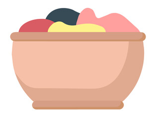 Laundry basket and storage of small things, cleaning products for restoring order, home comfort, restoring order in the house. Cute cartoon illustration. A flat vector set.