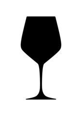 Wine glass icon. (Wine glass vector silhouette)