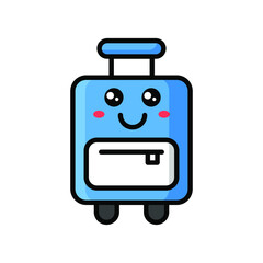 cute suitcase icon illustration vector graphic