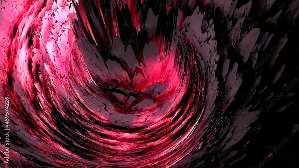 Aufkleber swirling tornado of black and red color, seamless loop. motion. beautiful transforming rotating torn
