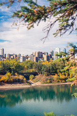 Edmonton Skyline North Saskatchewan River Valley Fall 