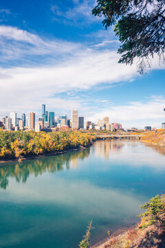 Edmonton Skyline North Saskatchewan River Valley Fall 