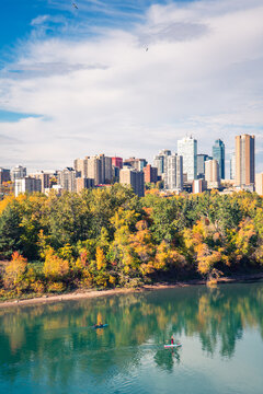 Edmonton Skyline North Saskatchewan River Valley Fall 