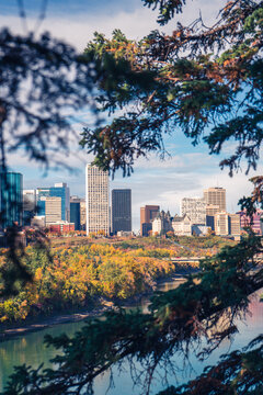 Edmonton Skyline North Saskatchewan River Valley Fall 