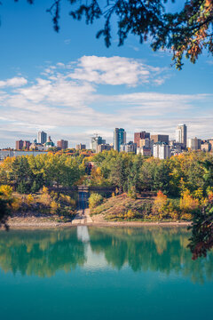 Edmonton Skyline North Saskatchewan River Valley Fall 