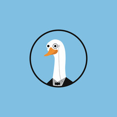 Goose vector. Noble goose character illustration. Mayor goose vector design.