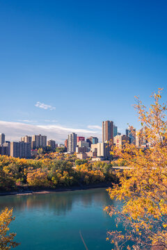 Edmonton Skyline North Saskatchewan River Valley Fall 