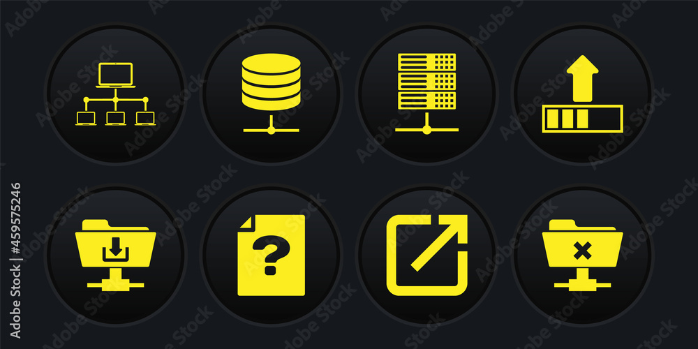 Poster set ftp folder download, loading, unknown document, open new window, server, data, web hosting and i