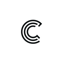 Logo Design Initials C C C with Minimalist Line Style
