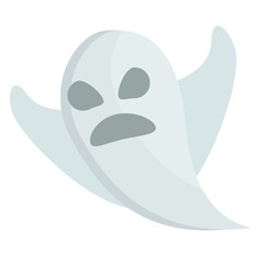 Vector illustration of a ghost isolated on a white background. Halloween theme, holiday attributes. Ghost icon.
