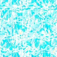 Batik fish tie dye wash background. Mottled underwater swimming fishes for beach swimwear. Fun summer trendy beach fashion print. Digital fluid watercolor effect. High resolution seamless pattern.