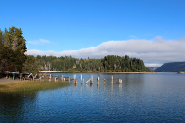 View of Isla Victoria, abandoned dock in the distance.